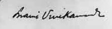 SIGNATURE vivekananda swami frank parlato jr