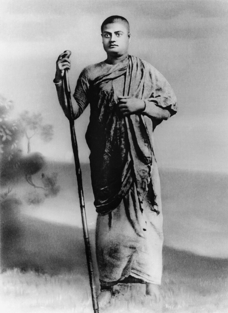Swami Vivekananda seated in Jaipur, 1891